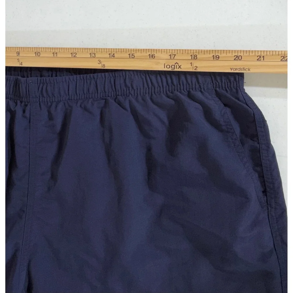 LL Bean Supplex Nylon Swim Trunks XL Navy Blue Mesh Lined Drawstring 215657
